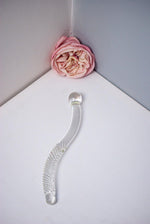 Cervix & G spot Pyrex Glass Pleasure Wand, Borosilicate Glass Anal Sensual Dildo, Dual teaser, glass dildo, cervical orgasms