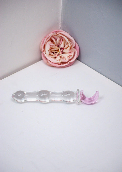 Love Frequency Moon Ritual Glass Pleasure Wand, Pyrex Glass, glass dildo, glass vibrator, glass sex toy