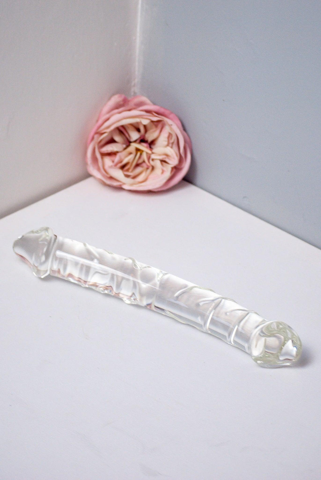 Love Frequency Double ended Glass Pleasure Wand, Dual Penetration Pyrex Dildo