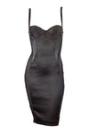 lola 'n' leather silk contour corset back dress